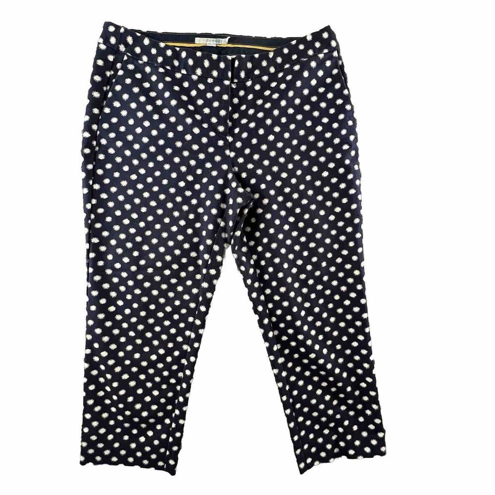 Boden Womens Size 10P Navy And‎ White Sunburst Print Bistro Crop Pants